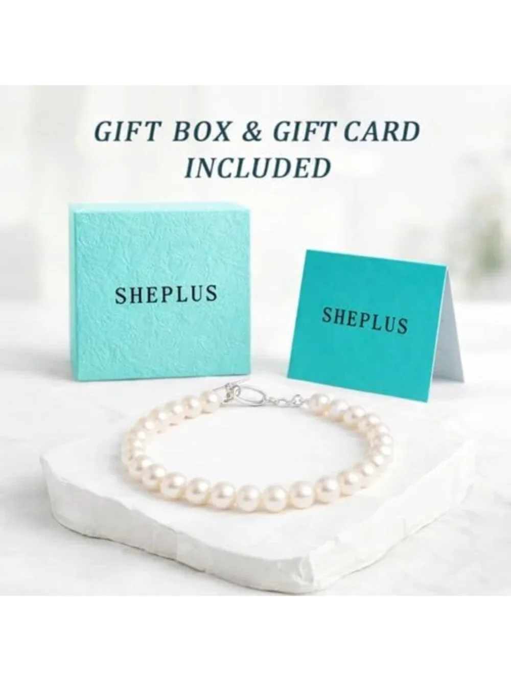 Freshwater Cultured White Pearl Bracelet in Sterling Silver for Women - Elegant